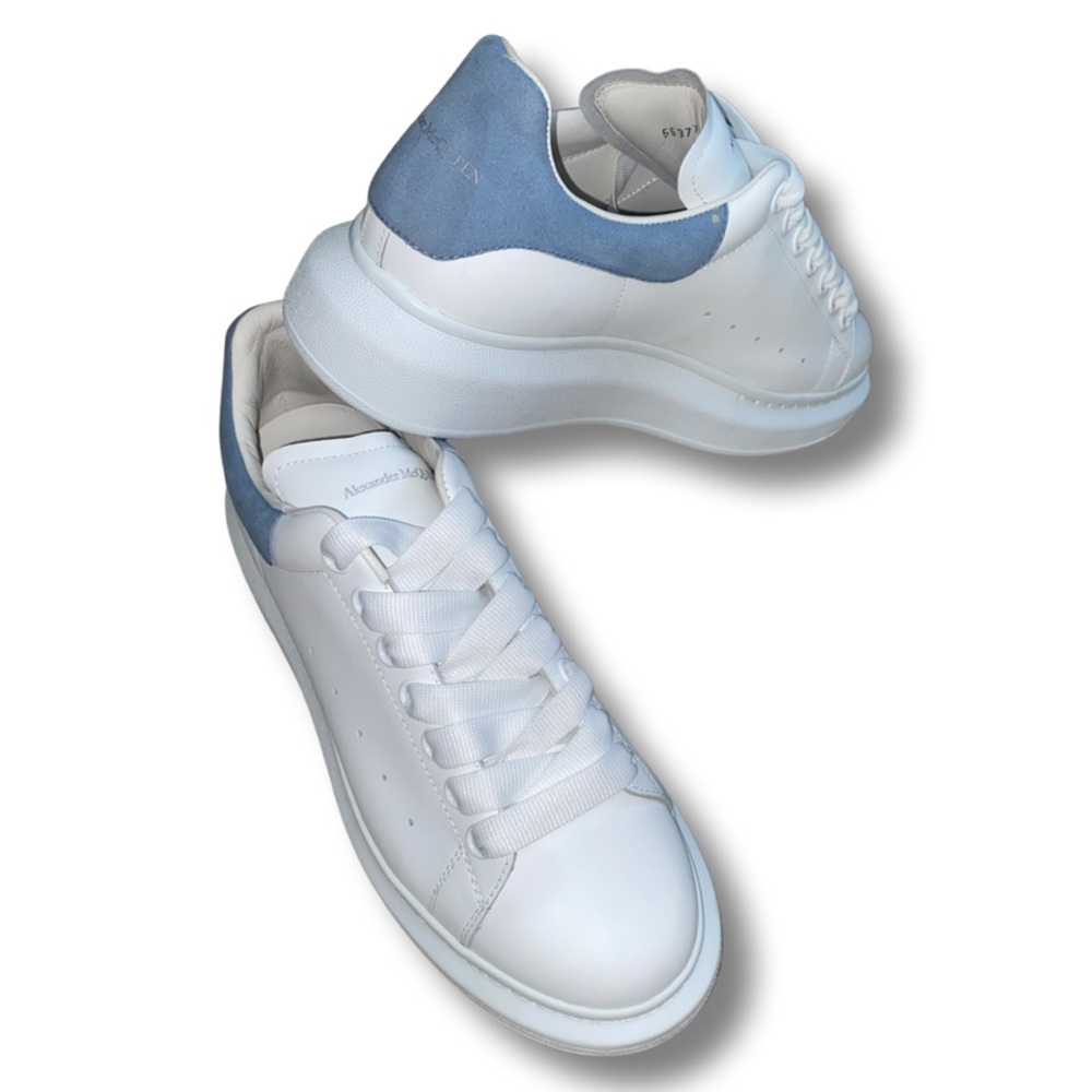 Alexander McQueen White and Blue Sneakers